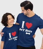 I Love My Papa And Beta Unisex Half Sleeve T-Shirts (Pack of 2)